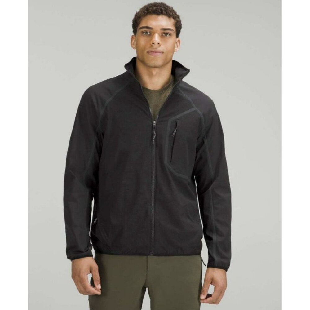 NWT Lululemon Fleece Hiking Zip Up Black XL logo